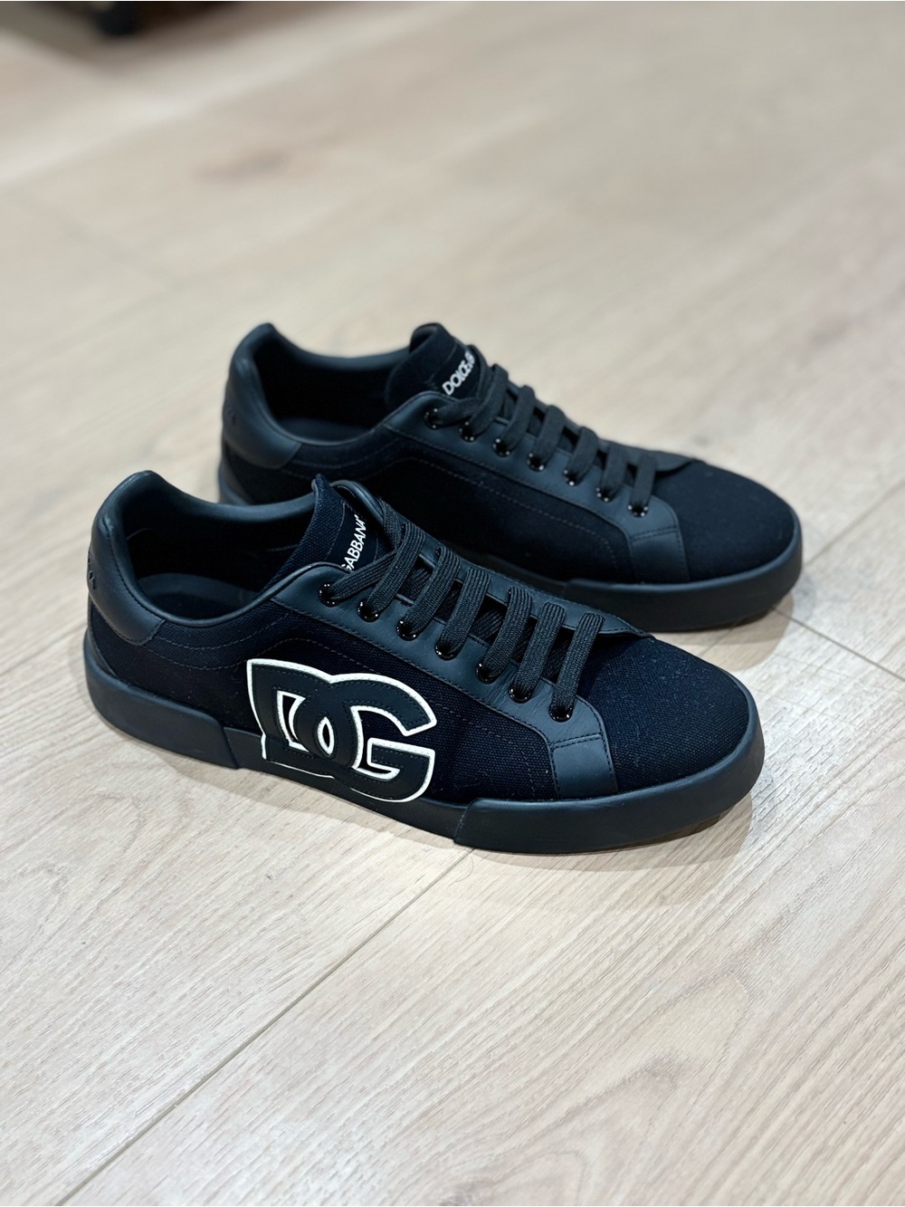 Dolce & Gabbana Portofino Light Strobel Black Canvas Sneakers Men’s Size 11 US